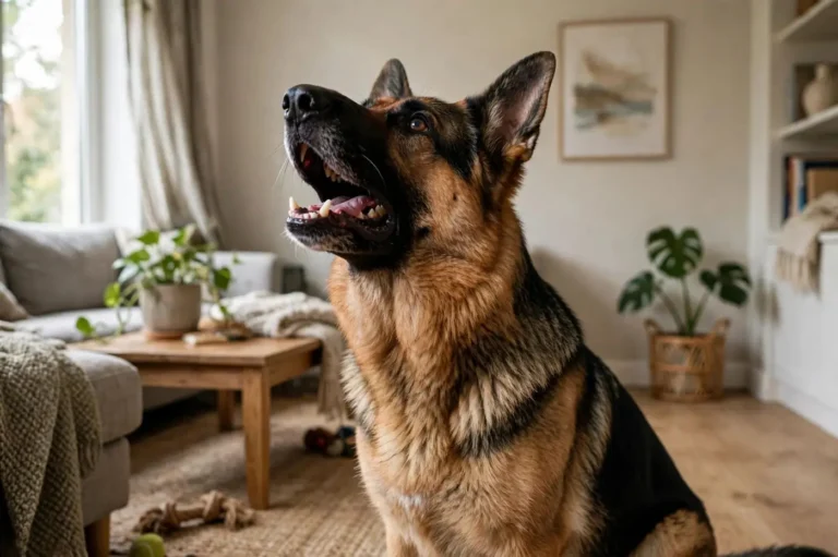 German Shepherd barking when left alone at home