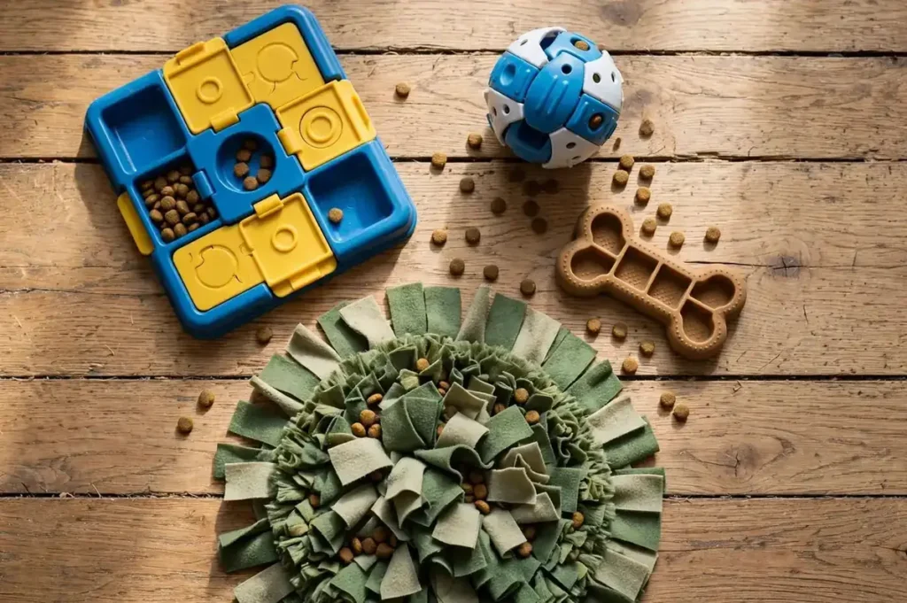 Enrichment puzzle toys for a German Shepherd left alone
