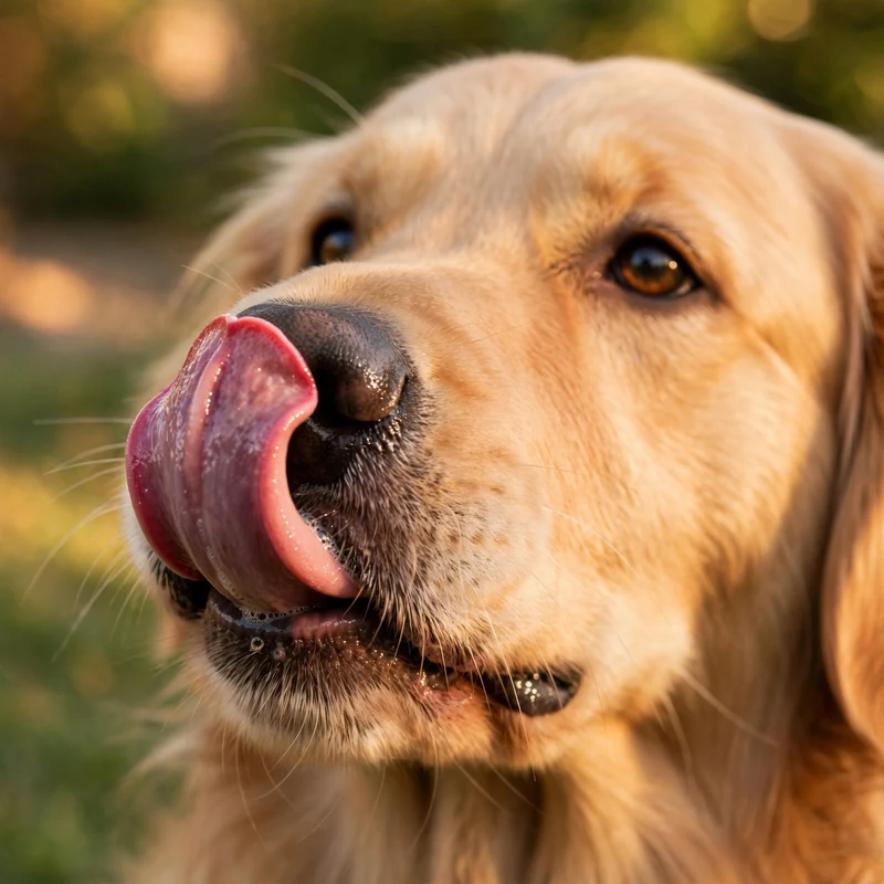 Golden retriever excessive licking: Golden Retriever licking its paws excessively