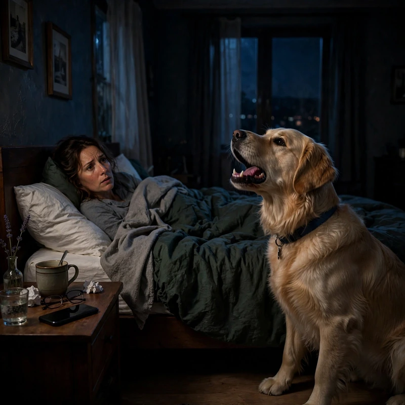 golden retriever barking at night