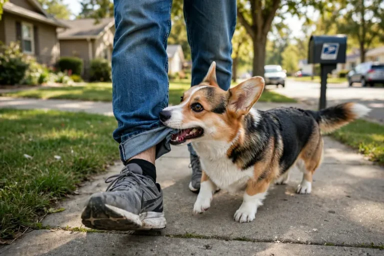 stop corgi nipping ankles
